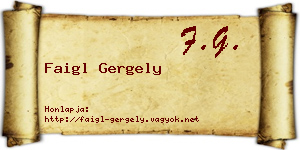 Faigl Gergely névjegykártya